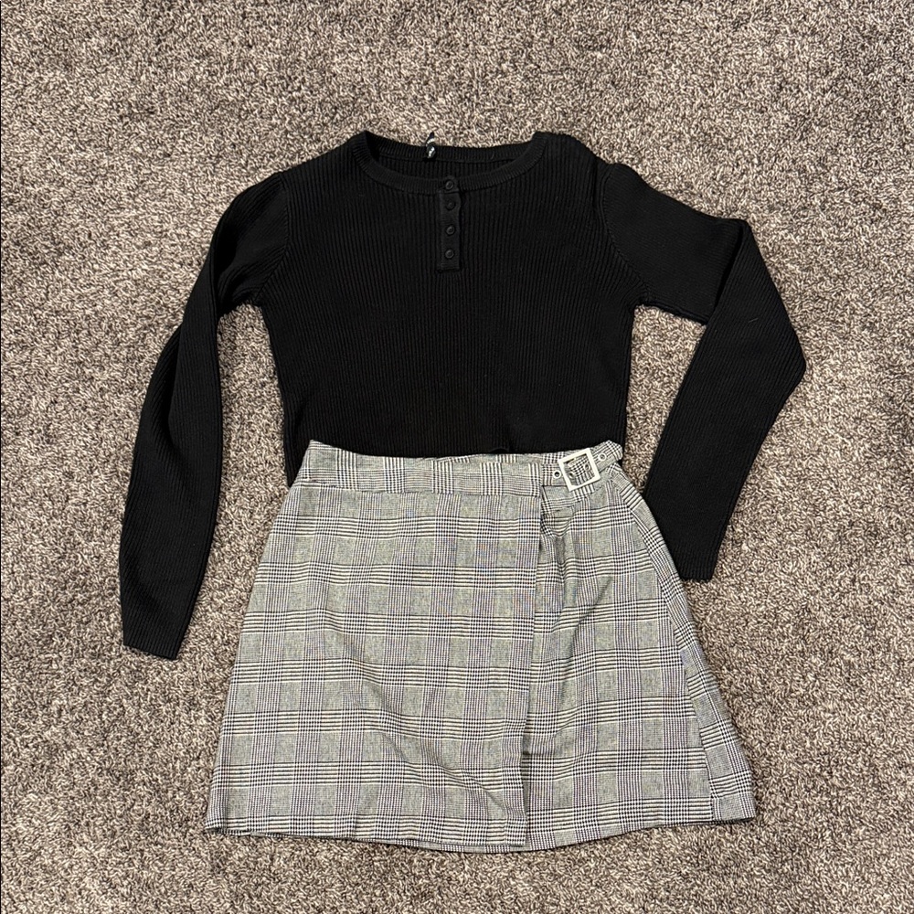 Plaid Gray Skirt